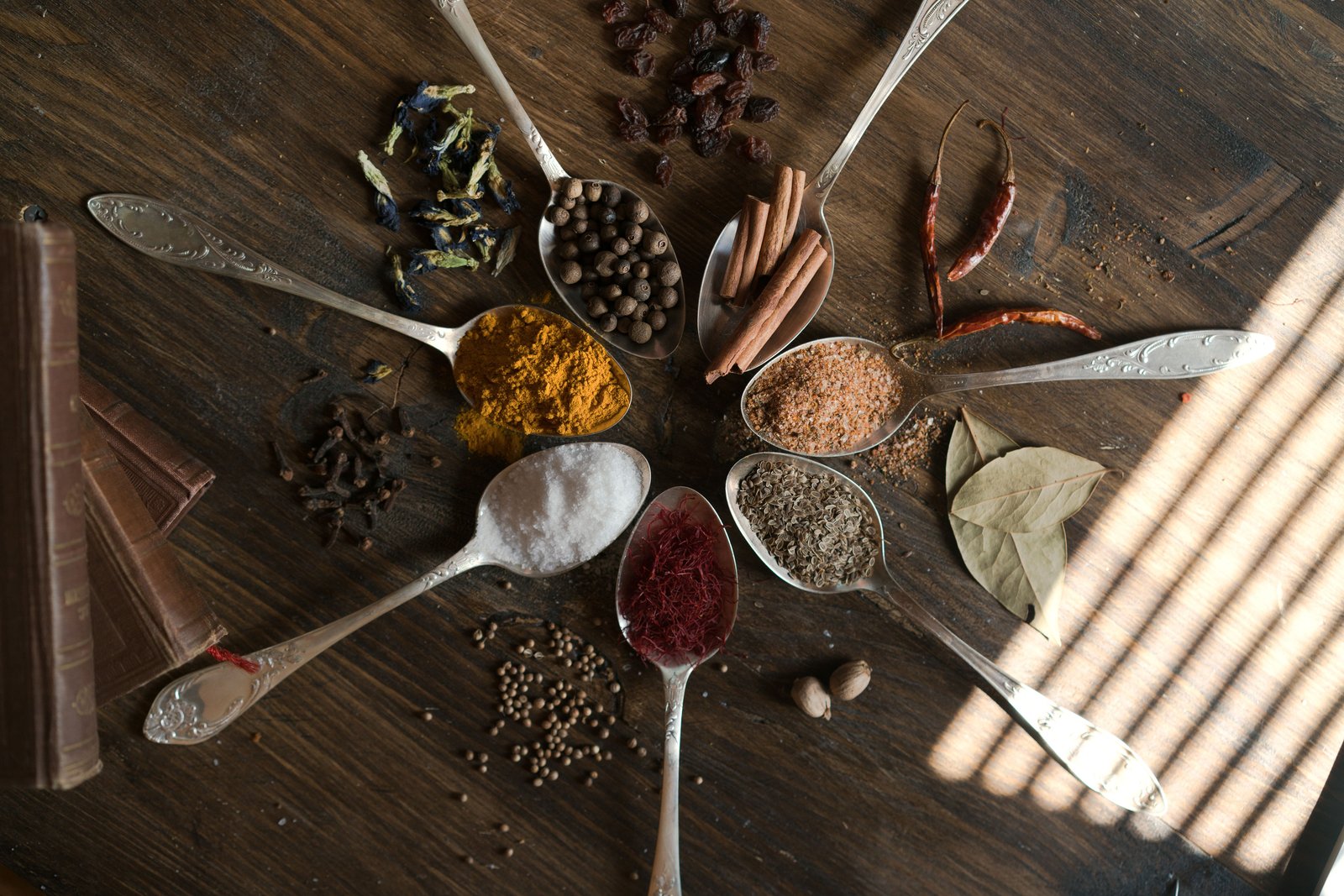 A selection of aromatic spices and natural ingredients