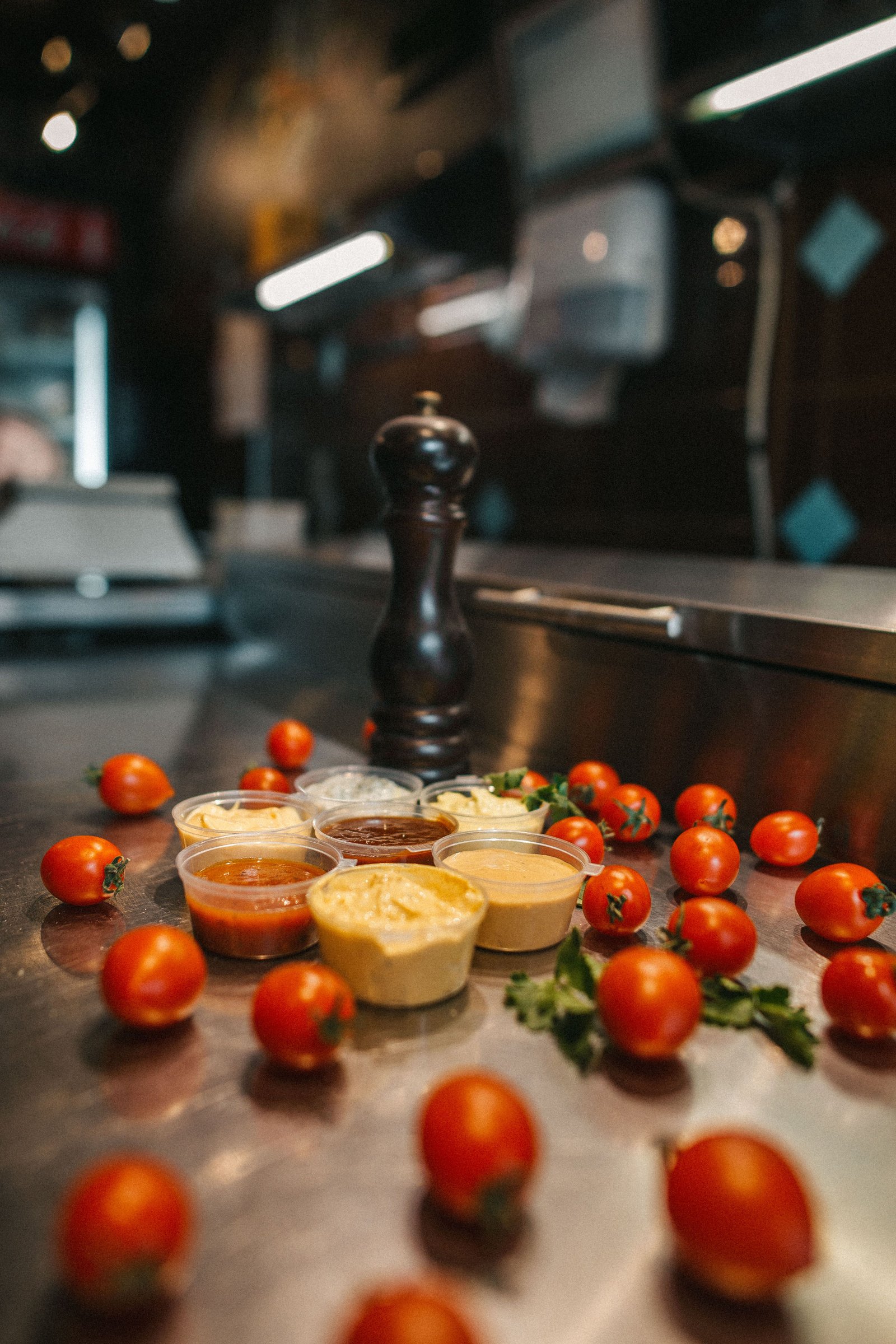 Fresh ingredients and sauces for flavourful cooking